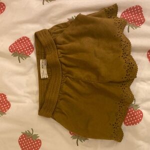 Zara girls brown suede eyelet shorts